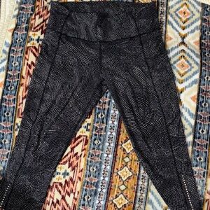 lululemon athletica Black and White Patterned Crop Leggings